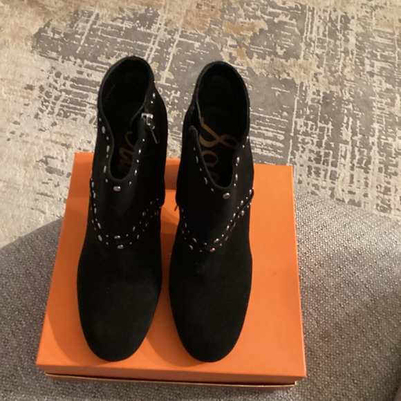 Black Suede Studded  Booties - Picture 5 of 5